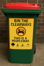 Bin the clearways bin sticker